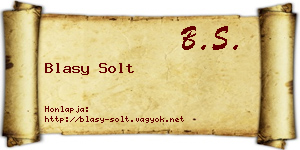 Blasy Solt névjegykártya
